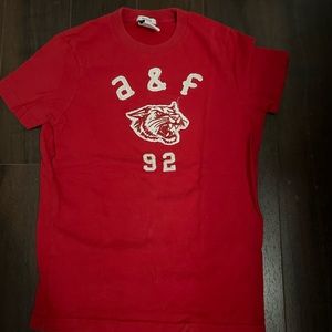 Boys Abercrombie & Fitch t-shirt. Red with white A & F on front. Medium.